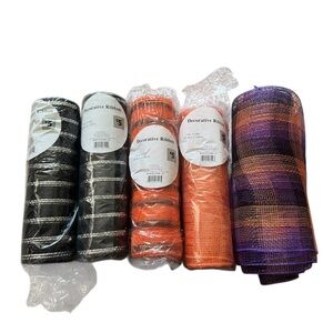 Decorative Ribbon Set - Black, Orange, Purple